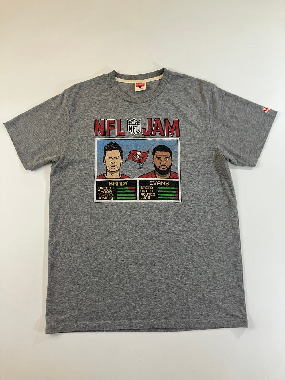 Homage NFL Jam Tom Brady Mike Evans Tampa Bay Buccaneers T Shirt Large Gray